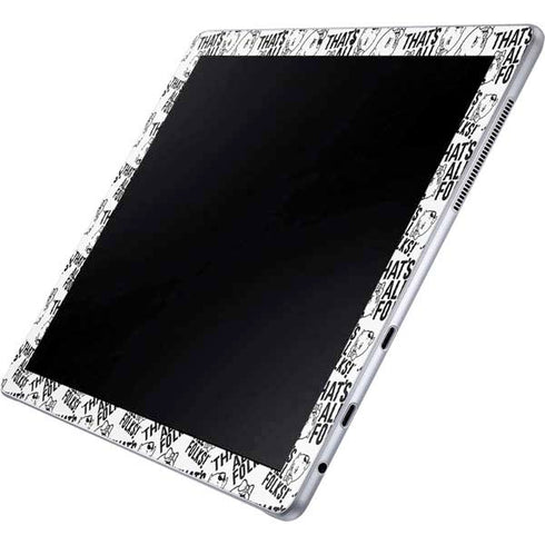 Looney Tunes Porky Pig Black and White Galaxy Book 12in Skin